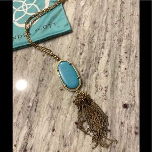 Kendra Scott Rayne Long Pendant Necklace Turquoise